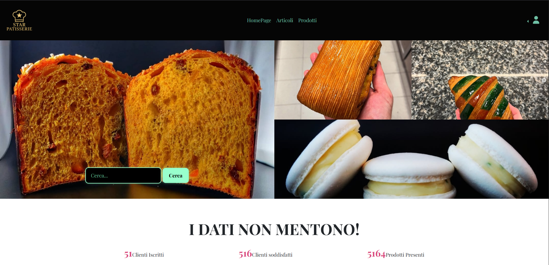 E-commerce dedicato al mondo della pasticceria.